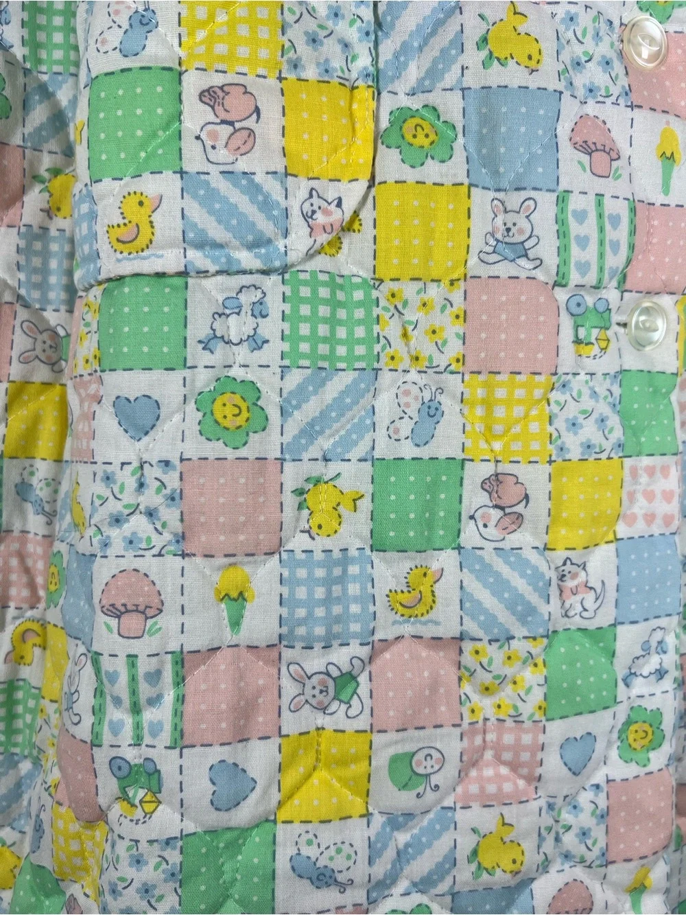 Handmade Vintage Button Up Baby Print House Coat Dress Toddler Girl